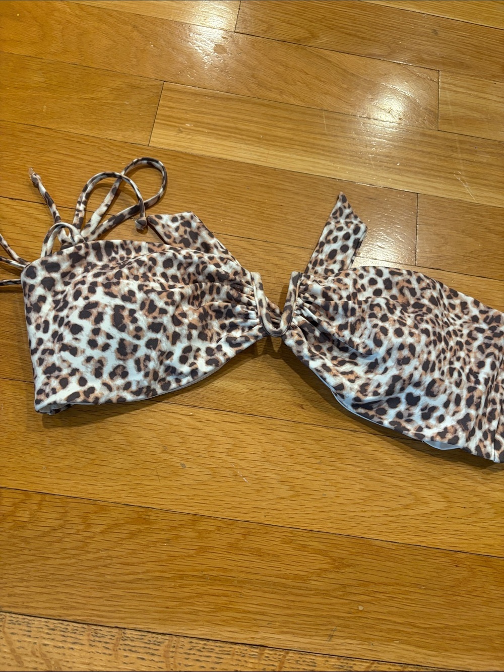 O'Neill Leopard Print Bikini Top - Brown & Cream